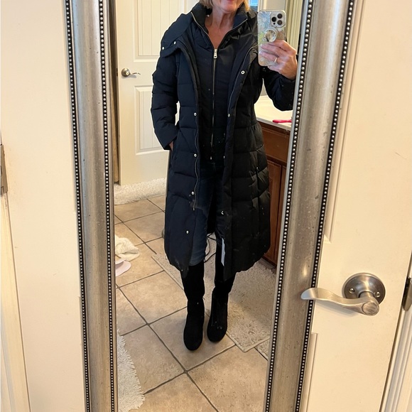 Cole Haan Black Long Puffer Coat. Small. New-Never Worn! - Picture 1 of 9